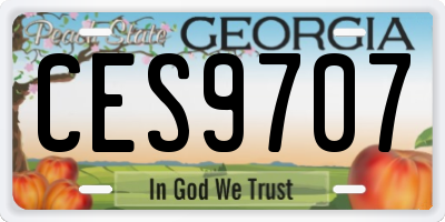 GA license plate CES9707