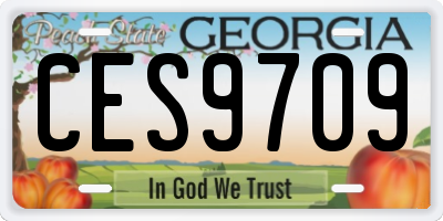 GA license plate CES9709
