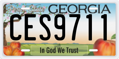 GA license plate CES9711