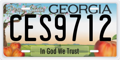 GA license plate CES9712