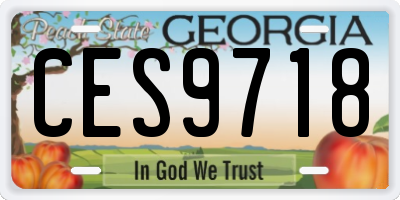 GA license plate CES9718
