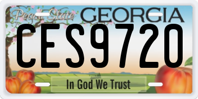 GA license plate CES9720