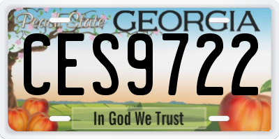 GA license plate CES9722