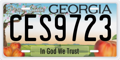 GA license plate CES9723