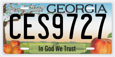 GA license plate CES9727