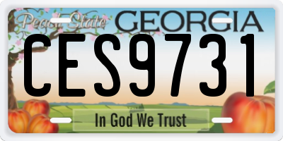 GA license plate CES9731
