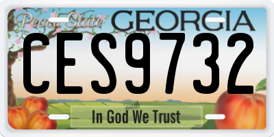 GA license plate CES9732
