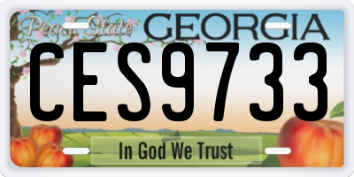 GA license plate CES9733