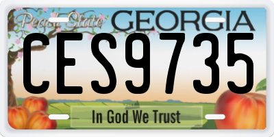 GA license plate CES9735