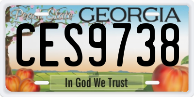 GA license plate CES9738