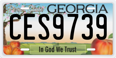 GA license plate CES9739