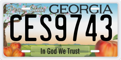 GA license plate CES9743