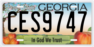 GA license plate CES9747