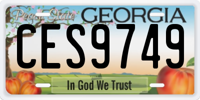 GA license plate CES9749