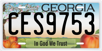 GA license plate CES9753