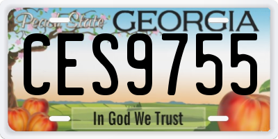 GA license plate CES9755