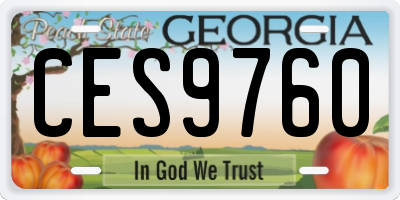 GA license plate CES9760
