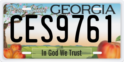 GA license plate CES9761
