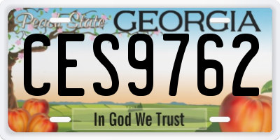 GA license plate CES9762