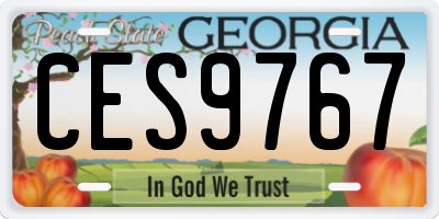 GA license plate CES9767