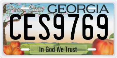 GA license plate CES9769