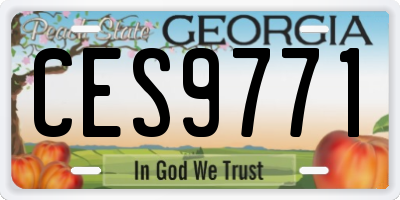 GA license plate CES9771