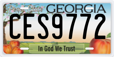 GA license plate CES9772
