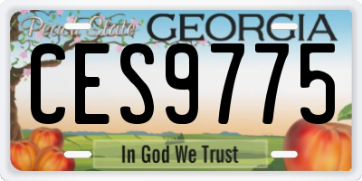 GA license plate CES9775