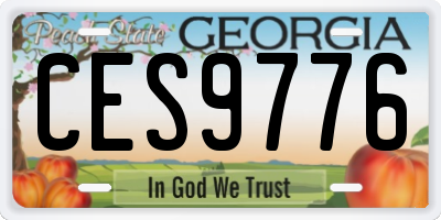 GA license plate CES9776