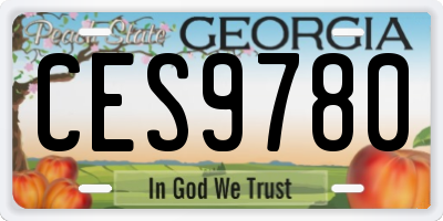 GA license plate CES9780
