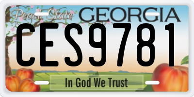 GA license plate CES9781