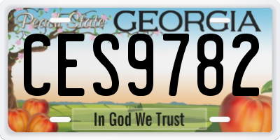 GA license plate CES9782