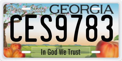 GA license plate CES9783
