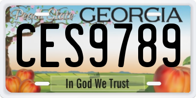 GA license plate CES9789