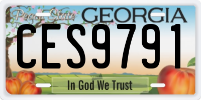 GA license plate CES9791