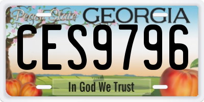 GA license plate CES9796