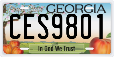 GA license plate CES9801