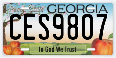 GA license plate CES9807