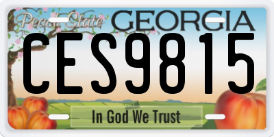 GA license plate CES9815