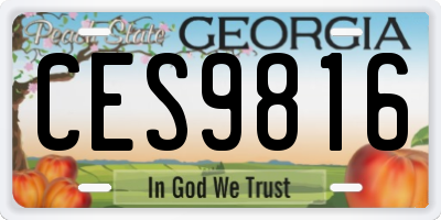 GA license plate CES9816