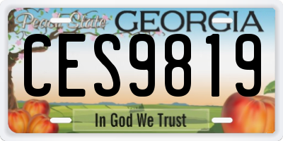GA license plate CES9819