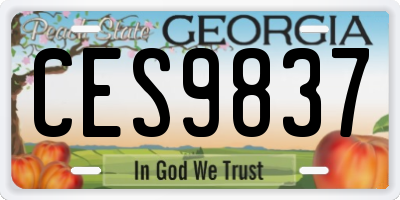 GA license plate CES9837