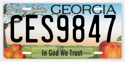 GA license plate CES9847