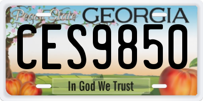 GA license plate CES9850