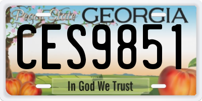 GA license plate CES9851