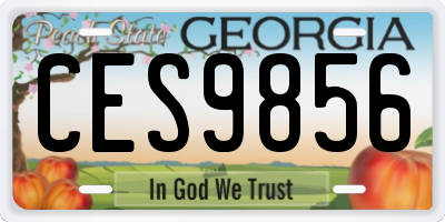 GA license plate CES9856