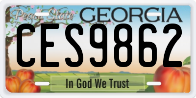 GA license plate CES9862