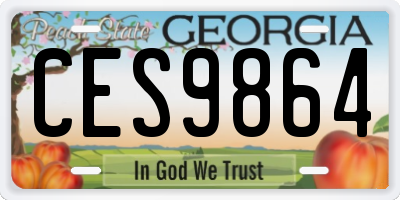 GA license plate CES9864