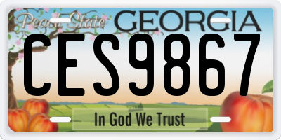 GA license plate CES9867
