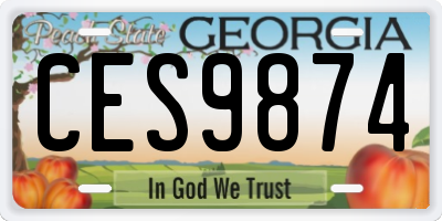 GA license plate CES9874